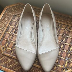 Aldo Beige Pointed-Toe Ballet Flats